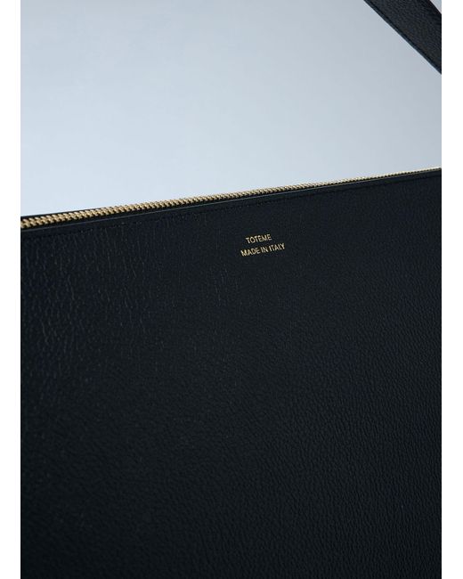 Totême Blue Medium Bevel Grained Leather Shoulder Bag