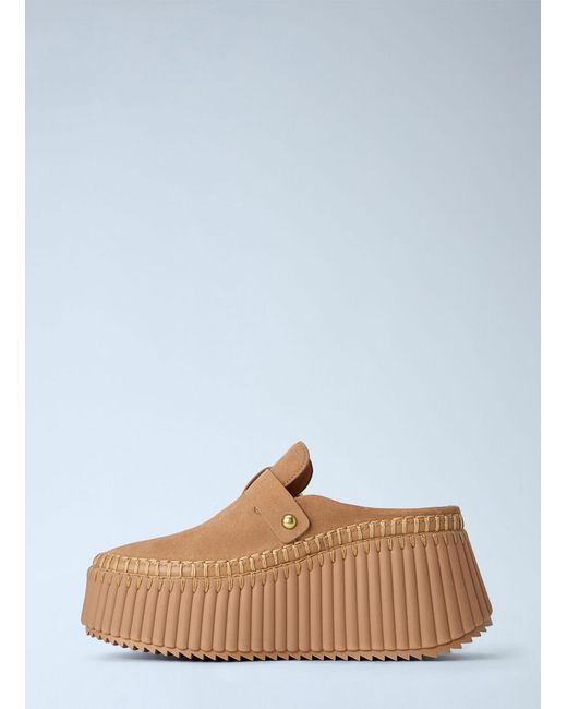 Chloé Blue Chloé Nama Wedge Mules