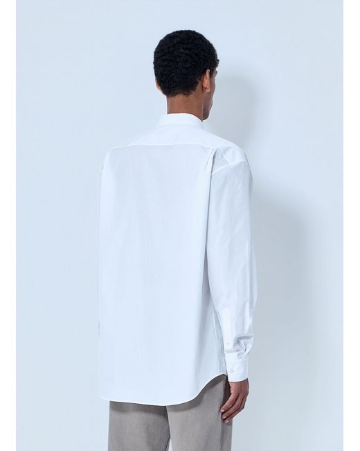 The Row White Cotton Poplin Long-Sleeve Shirt for men
