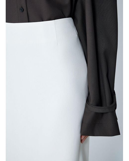 Totême  White Light Wool Skirt
