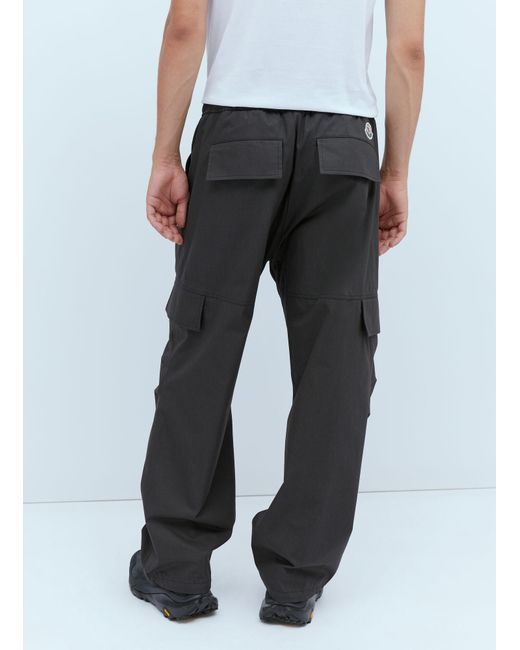 Moncler Black Logo Patch Cargo Pants for men