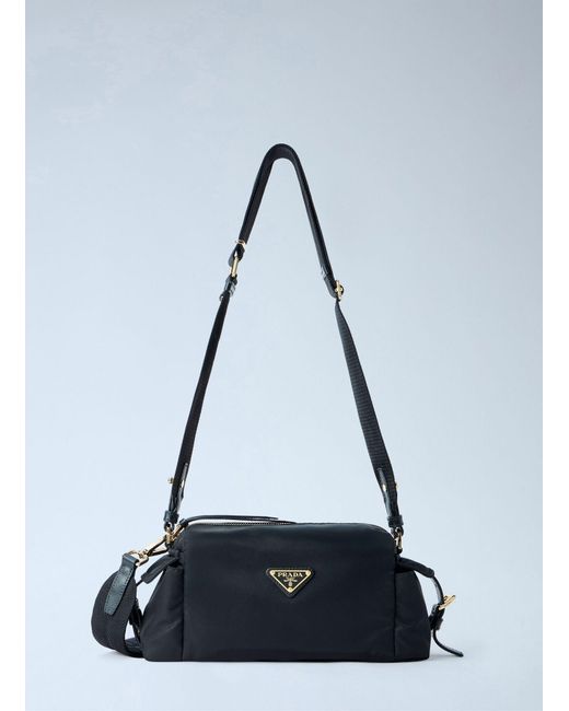 Prada Blue Explore Small Re-Nylon And Leather Shoulder Bag