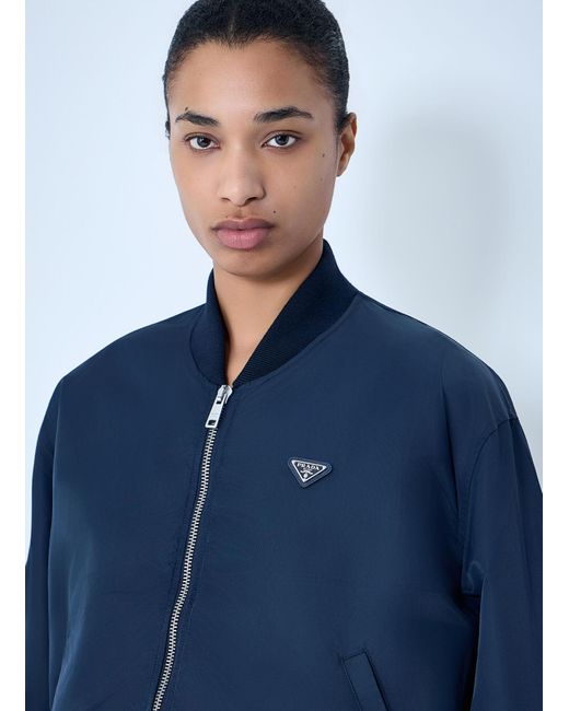 Prada Blue Zip-Up Bomber Jacket