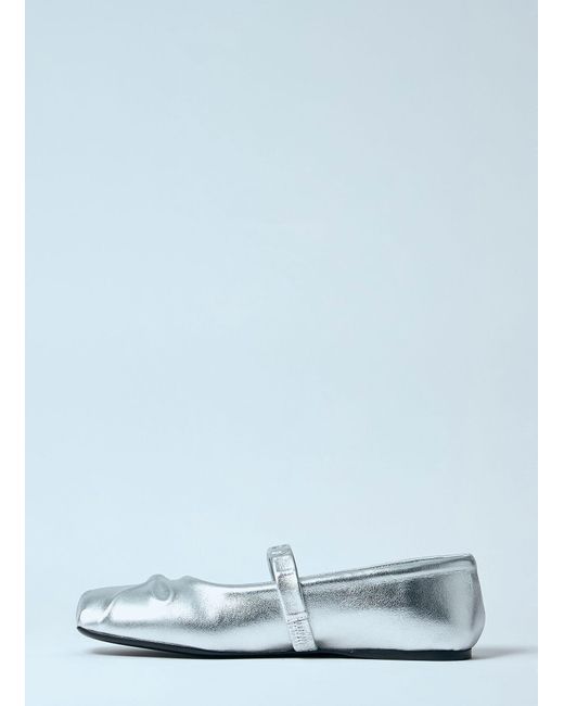 Marni Blue Leather Mary Jane Shoes