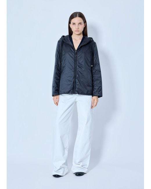 Max Mara Blue Hooded Puffer Jacket