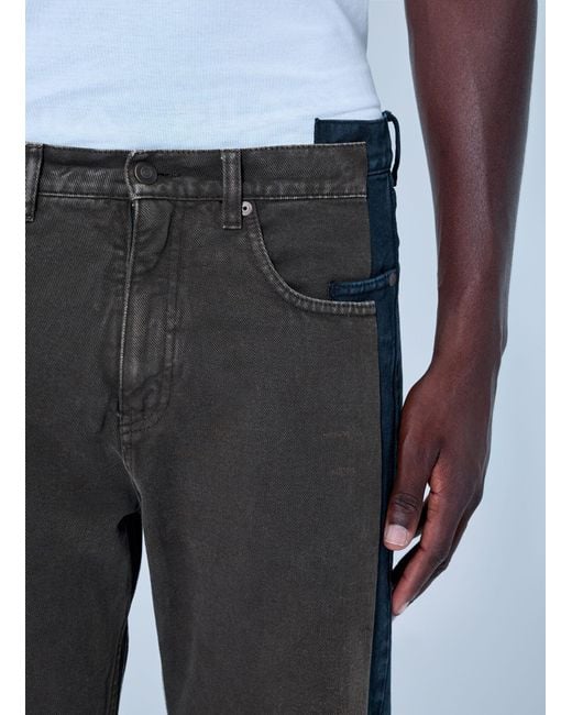 Maison Margiela Gray Spliced Denim Trousers for men