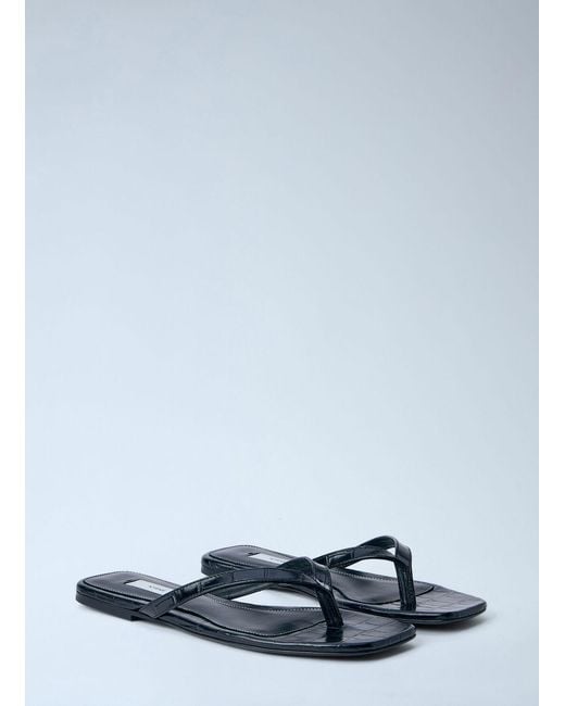 Totême  Blue Leather Flip Flops