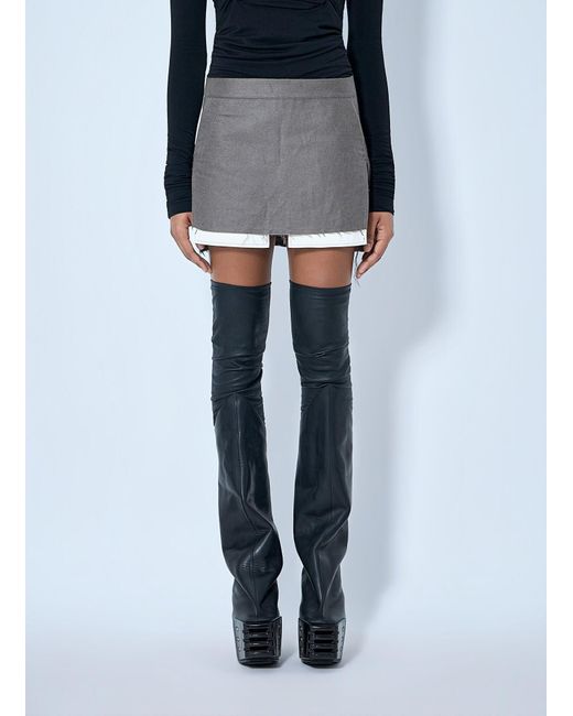 Rick Owens Gray Fog Cutoff Mini Skirt
