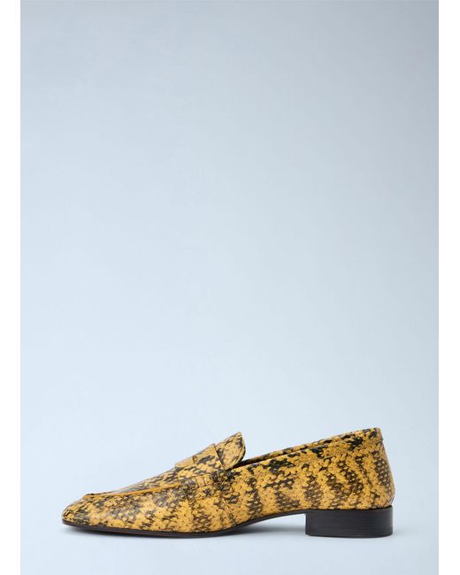 Dries Van Noten White Python-print Leather Loafers