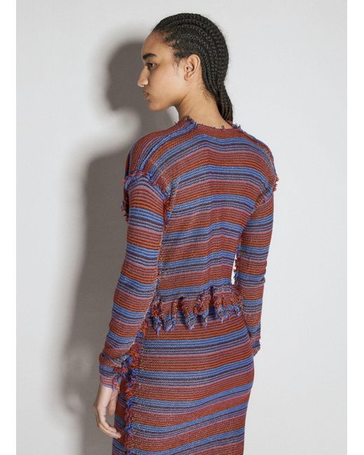 Vivienne Westwood Purple Stripe Broken-stitch Knit Cardigan