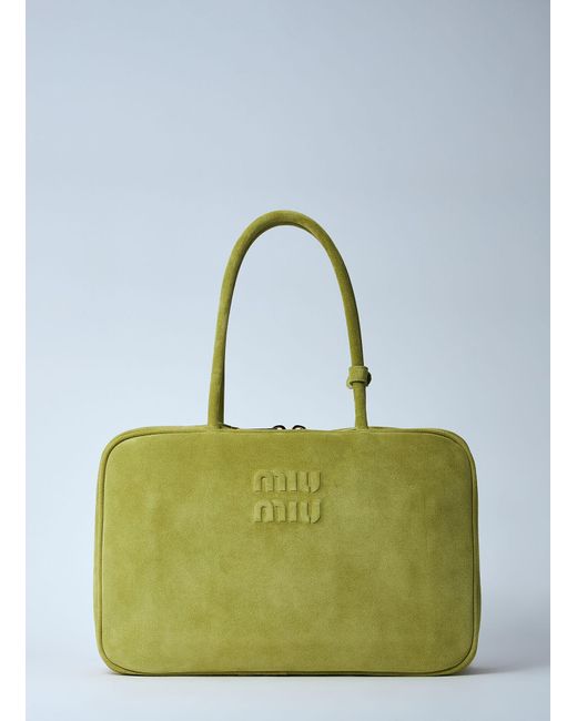 Miu Miu Blue Beau Suede Shoulder Bag
