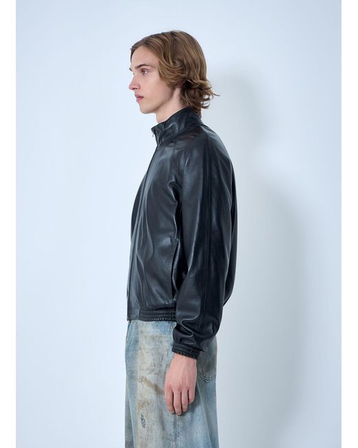 Acne Blue Leather Jacket for men