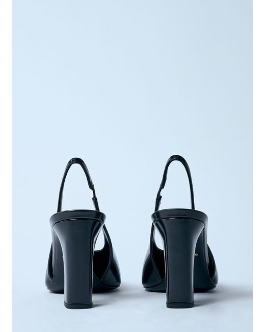 Prada Blue Decolette Leather Heels