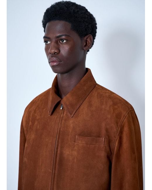 Miu Miu Brown Suede Zip Jacket for men