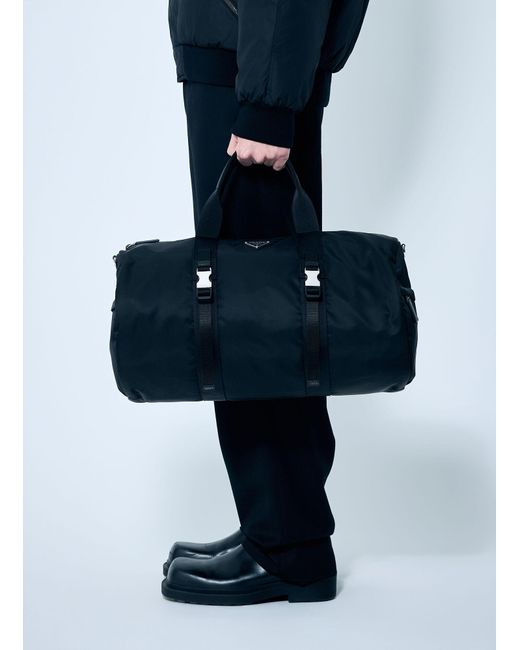 Prada Blue Re-Nylon And Saffiano Leather Duffle Bag for men