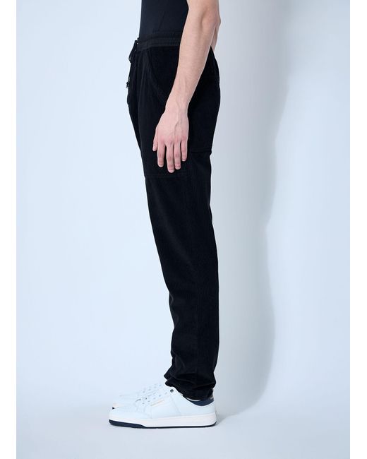 Saint Laurent Black Corduroy Drawstring Pants for men
