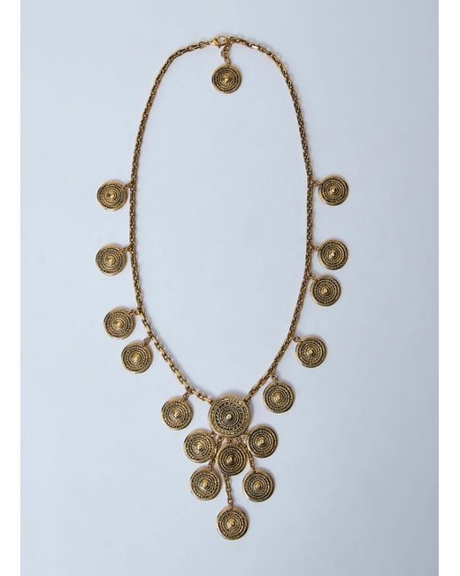 Saint Laurent Blue Metal Charm Necklace