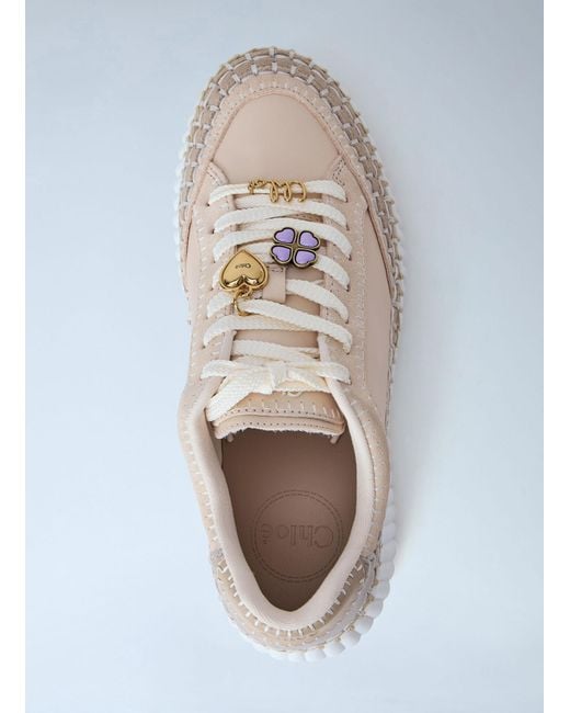 Chloé White Chloé Nama Wedge Sneakers