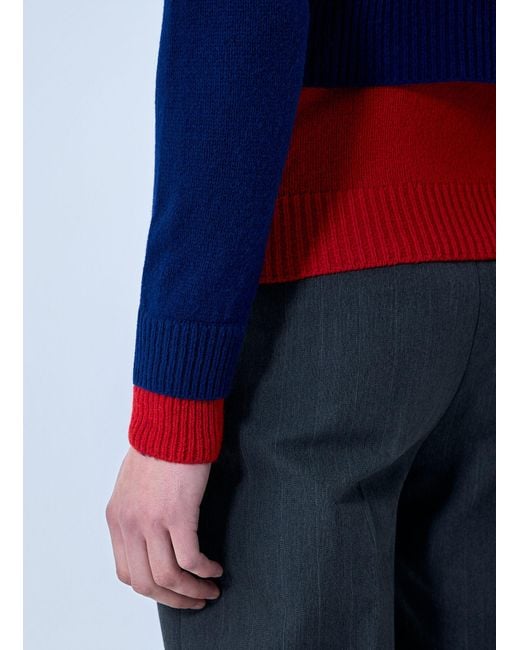 Jil Sander Blue Layered Knit Sweater for men