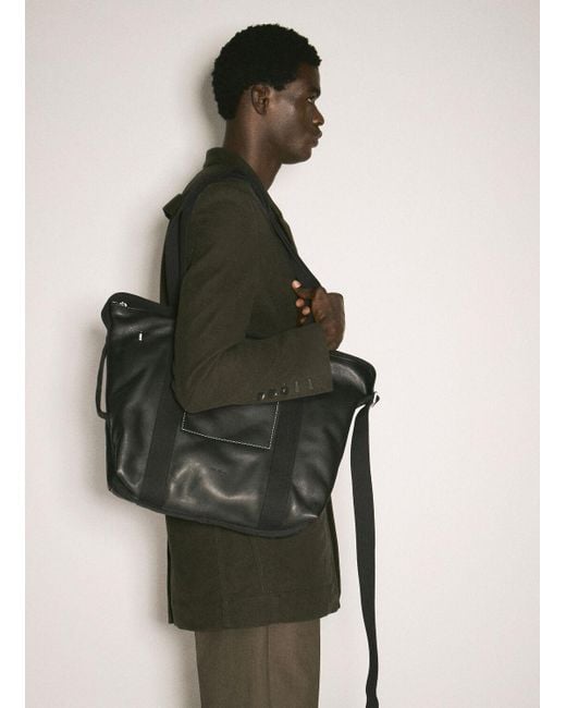 【Rick Owens】TROLLEY / BLK/BLK Rick Owens Leather Trolley Tote Bag in Black for Men | Lyst