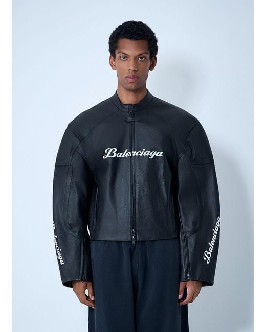 Balenciaga x Lamborghini Blue Automobili Lamborghini Biker Jacket for men