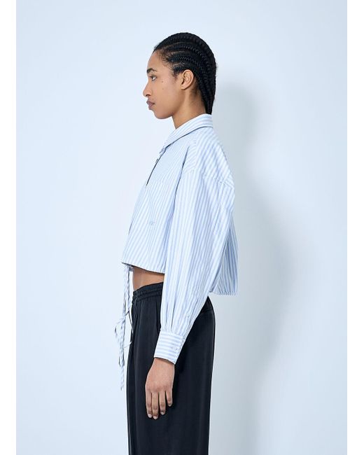 Alexander Wang White Crop Button-Down Shirt