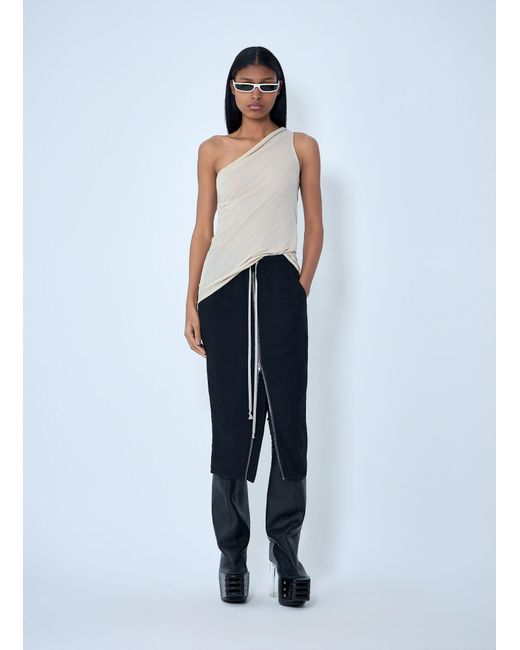 Rick Owens Blue Elasticated Midi Skirt