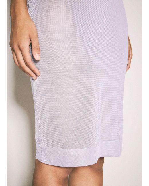 Saint Laurent White Knit Pencil Skirt
