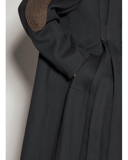 Kiko Kostadinov Black Deultum Pleated Coat for men