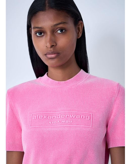 Alexander Wang Red Logo Motif Knitted Top