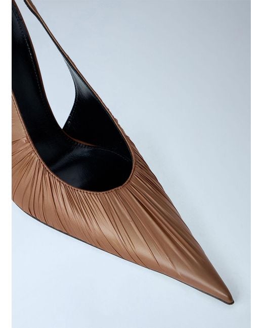 Saint Laurent White Slingback Stiletto Heels