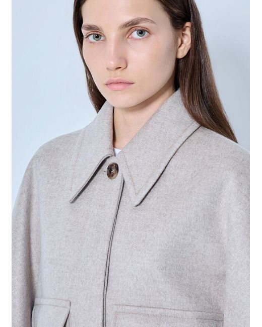 Max Mara Gray Cape-style Wool Jacket