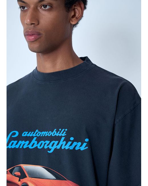 Balenciaga x Lamborghini Blue Automobili Lamborghini T-shirt for men