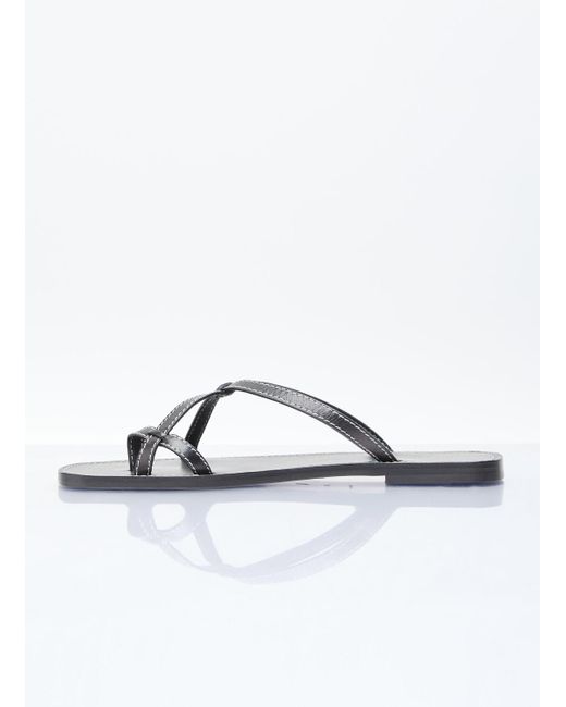 The Row Black Link Leather Sandals