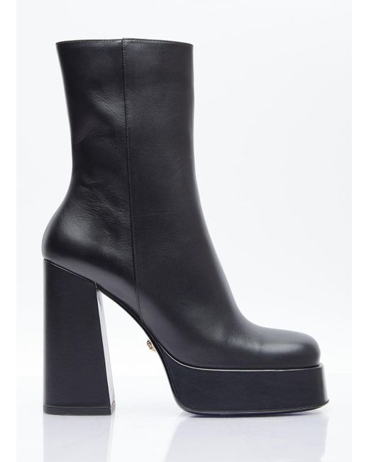 Versace Black Aevitas Single Platform Leather Boots for men
