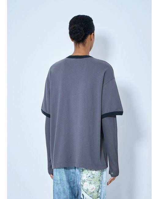 Acne Blue Layered Graphic T-Shirt