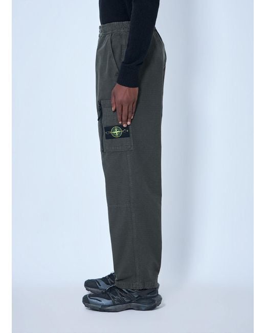 Stone Island Blue Cargo Utility Pants for men