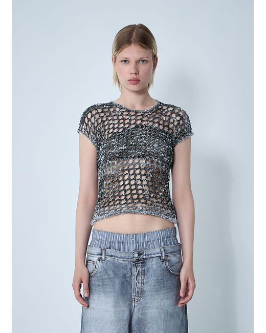 Acne Blue Crochet Top