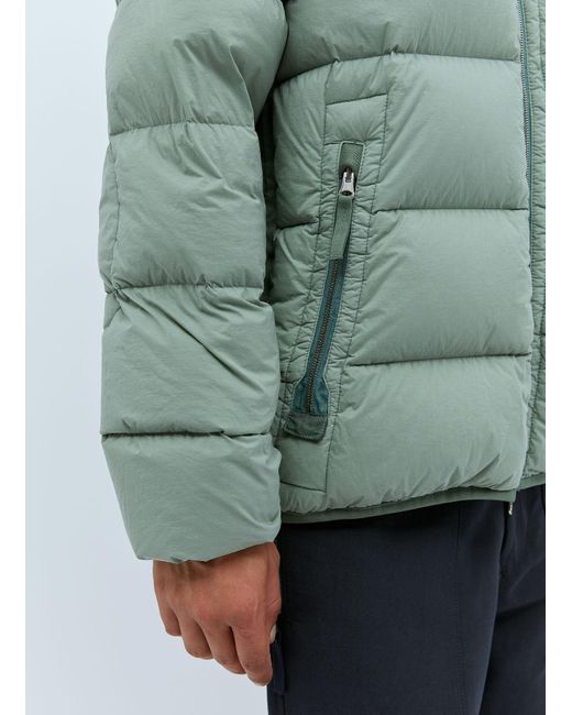 Stone Island Green Compass Patch Real Down Jacket for men
