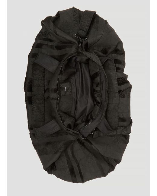 h:ours Black Mud Stripe Duffle Bag for men