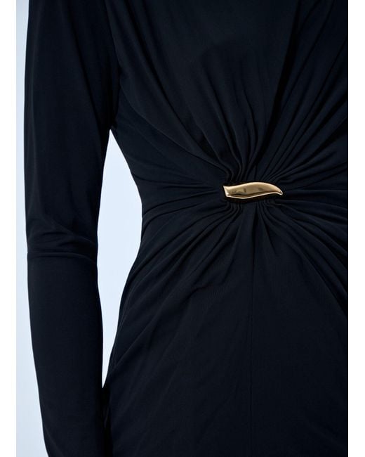 Bottega Veneta Blue Twist Detail Long Sleeve Top