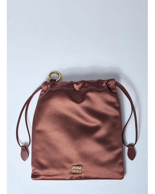Miu Miu Brown Satin Pouch