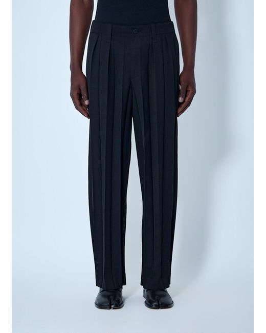 Homme Plissé Issey Miyake Blue Pleated Wool-Blend Trousers for men