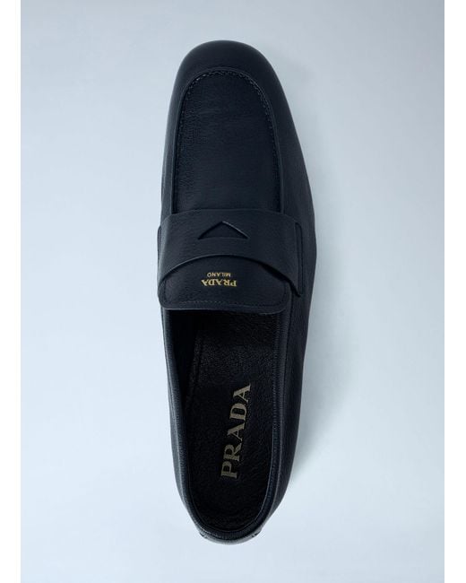 Prada Blue Leather Loafers for men