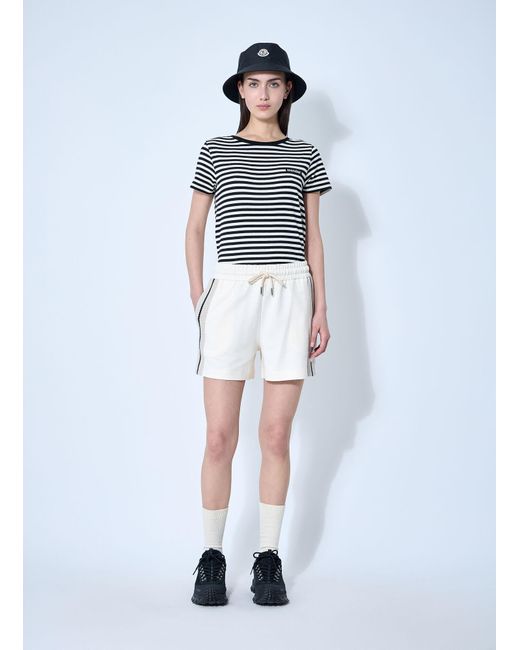 Moncler White Logo Patch Track Shorts