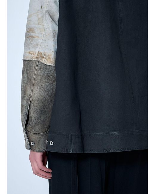 Rick Owens Gray Drkshdw Denim Patchwork Jacket for men