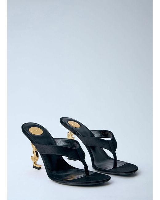 Saint Laurent Black Satin Opyum Mules