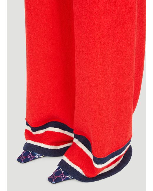 Gucci Red Colour Block Knit Pants