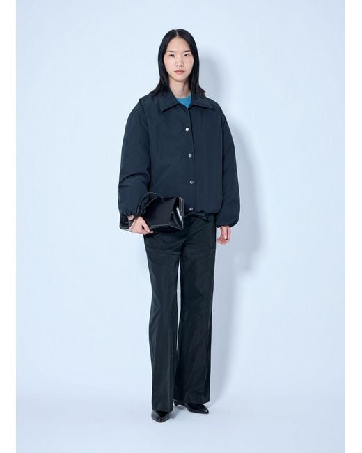 Jil Sander Blue Down Jacket With Collar
