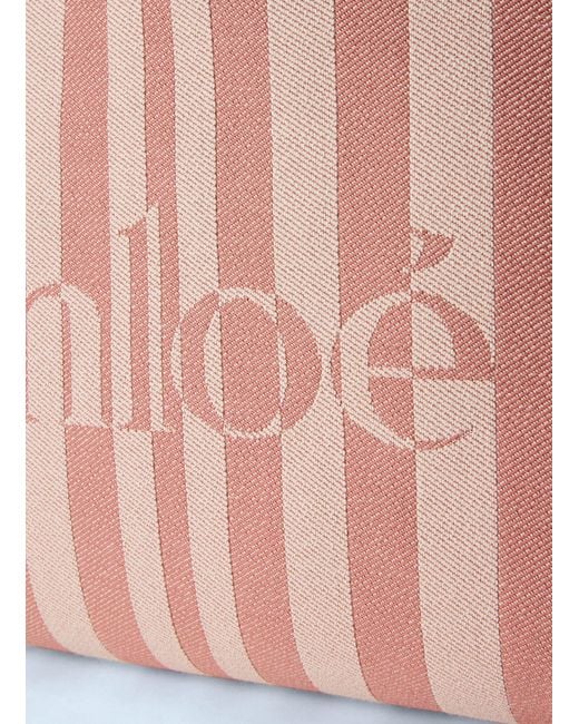 Chloé Pink Chloé Stripy East-West Tote Bag
